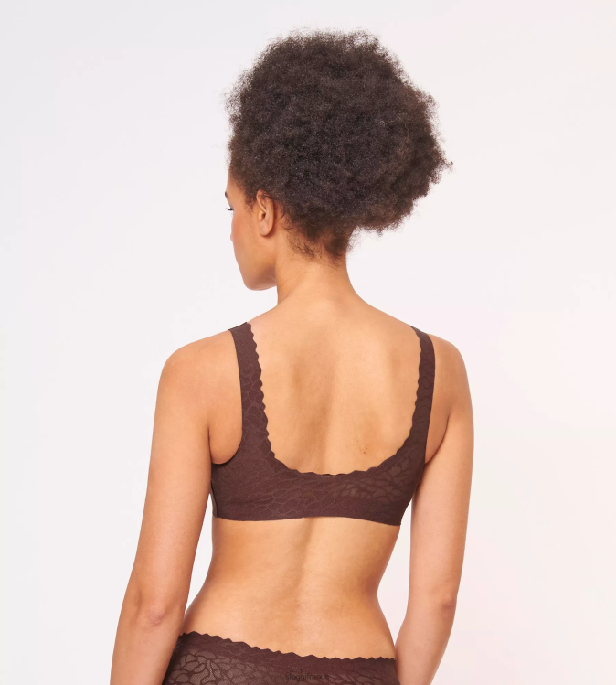 marron ébène sloggi femmes bralette en dentelle zéro sensation 46J8N542