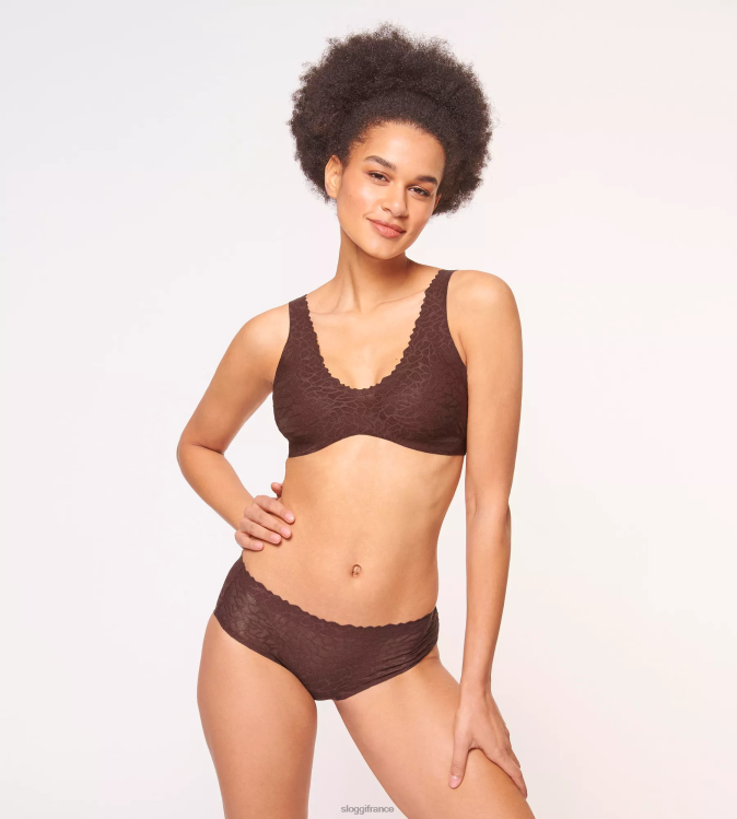marron ébène sloggi femmes bralette en dentelle zéro sensation 46J8N542