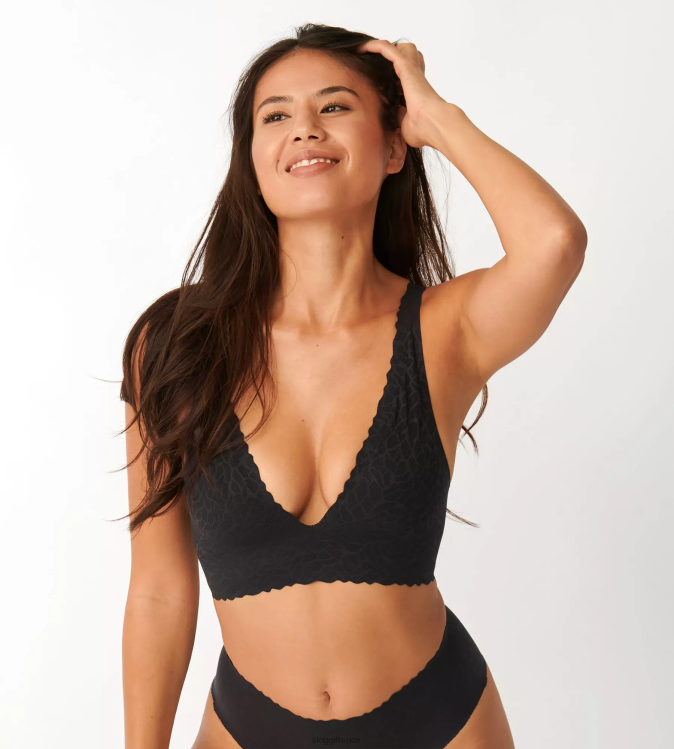 noir sloggi femmes haut en dentelle zéro sensation 46J8N248
