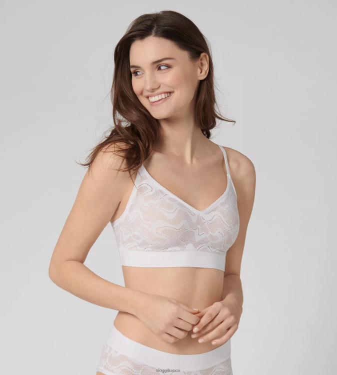 blanc sloggi femmes soutien-gorge rembourré en dentelle go allround 46J8N496