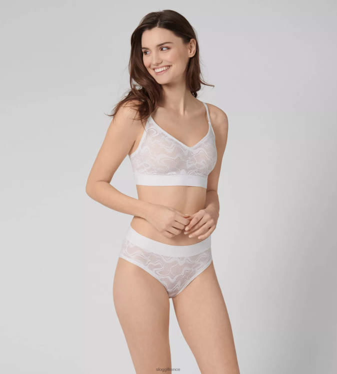 blanc sloggi femmes soutien-gorge rembourré en dentelle go allround 46J8N496