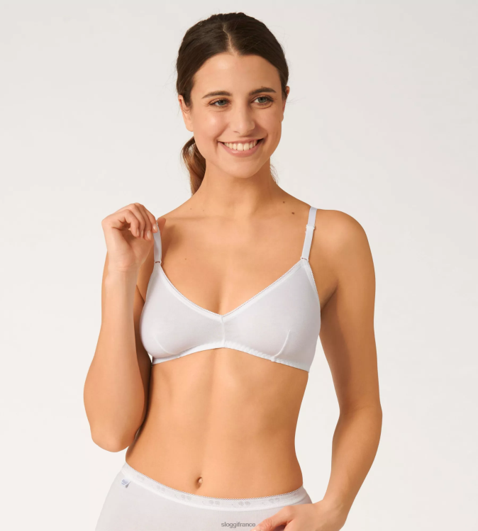 blanc sloggi femmes Soutien-gorge sans armatures en coton 24h/24 et 7j/7 46J8N196