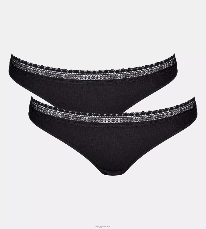 noir sloggi femmes allez culotte brésilienne côtelée 46J8N637