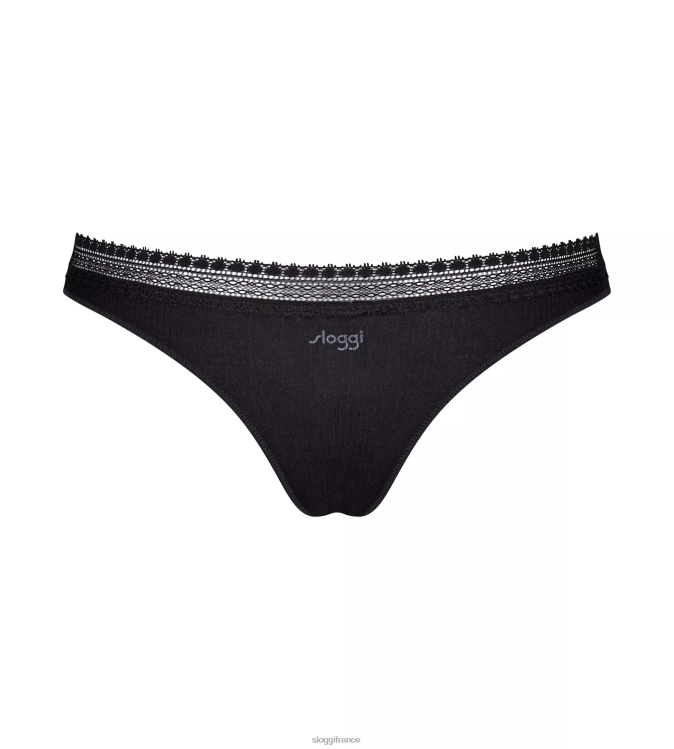 noir sloggi femmes allez culotte brésilienne côtelée 46J8N637