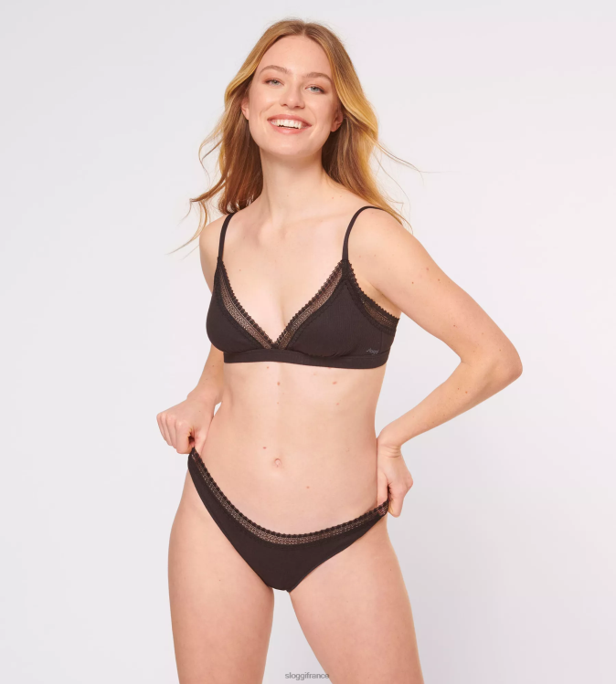 noir sloggi femmes allez culotte brésilienne côtelée 46J8N637