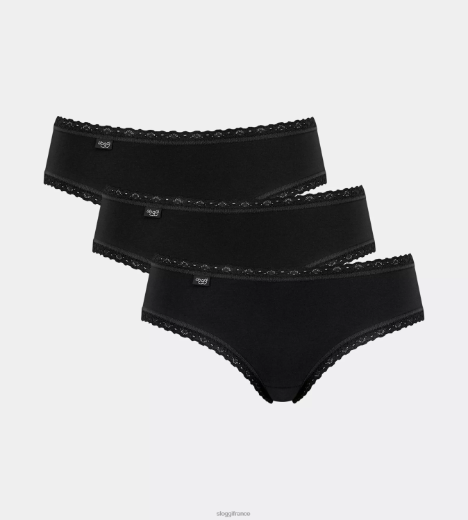 noir sloggi femmes Culotte hipster en dentelle de coton 24h/24 et 7j/7 46J8N446