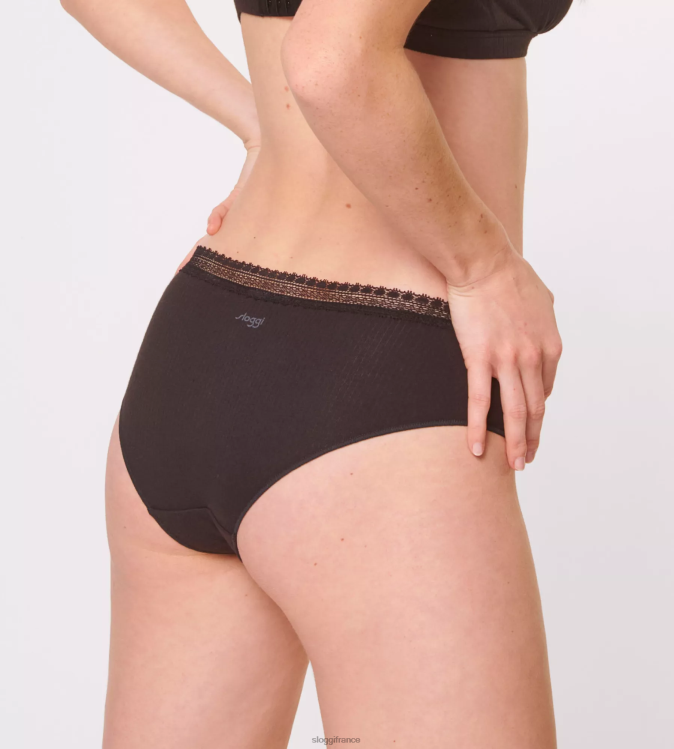 noir sloggi femmes allez culotte hipster côtelée 46J8N55