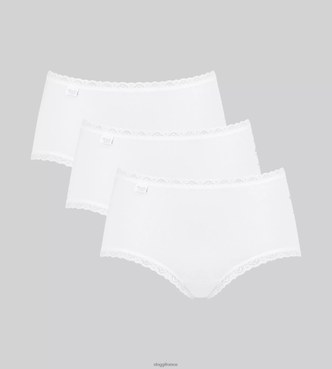 blanc sloggi femmes Culotte midi en dentelle de coton 24h/24 et 7j/7 46J8N156