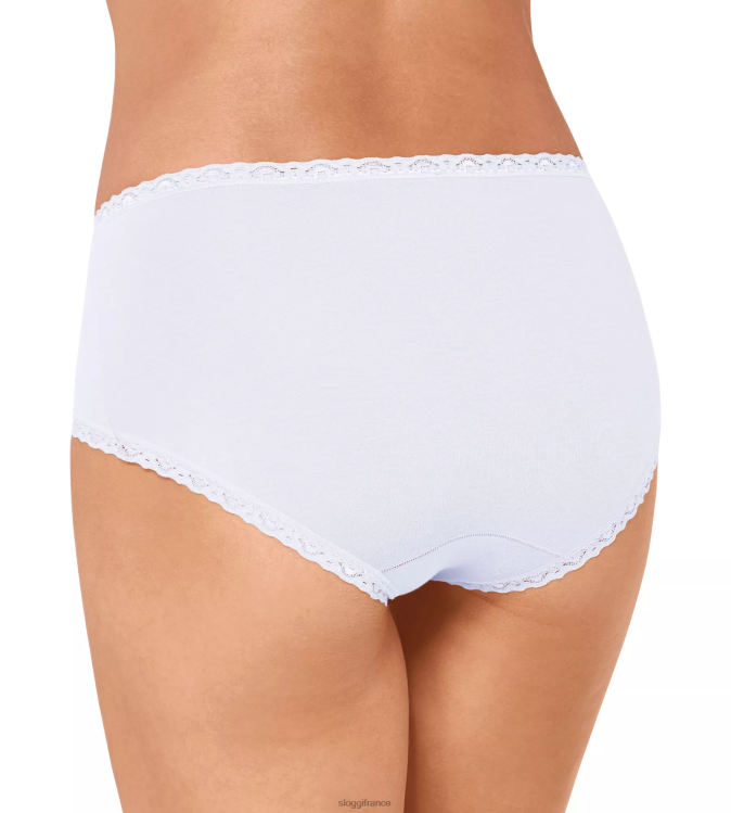 blanc sloggi femmes Culotte midi en dentelle de coton 24h/24 et 7j/7 46J8N507