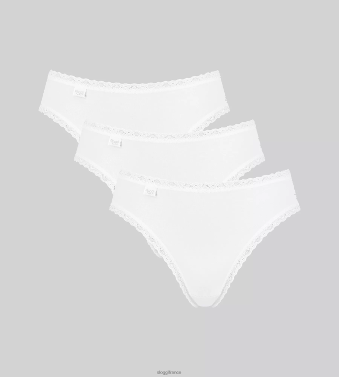 blanc sloggi femmes Culotte tai en dentelle de coton 24h/24 et 7j/7 46J8N356