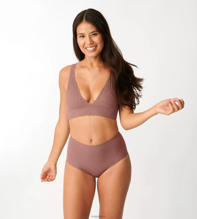 cacao sloggi femmes culotte taille haute en dentelle zéro sensation 46J8N586