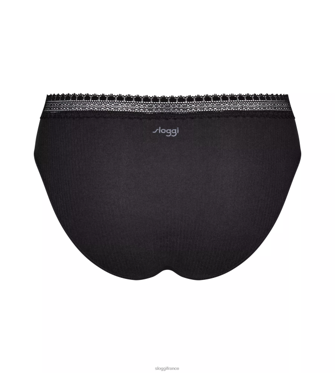 combinaison noire sloggi femmes aller aux culottes tai côtelées 46J8N152