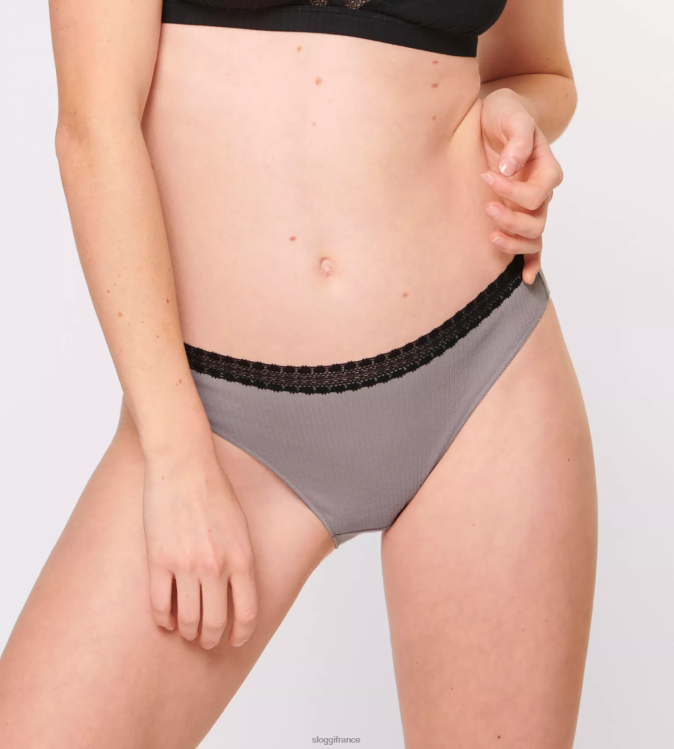 combinaison noire sloggi femmes aller aux culottes tai côtelées 46J8N152