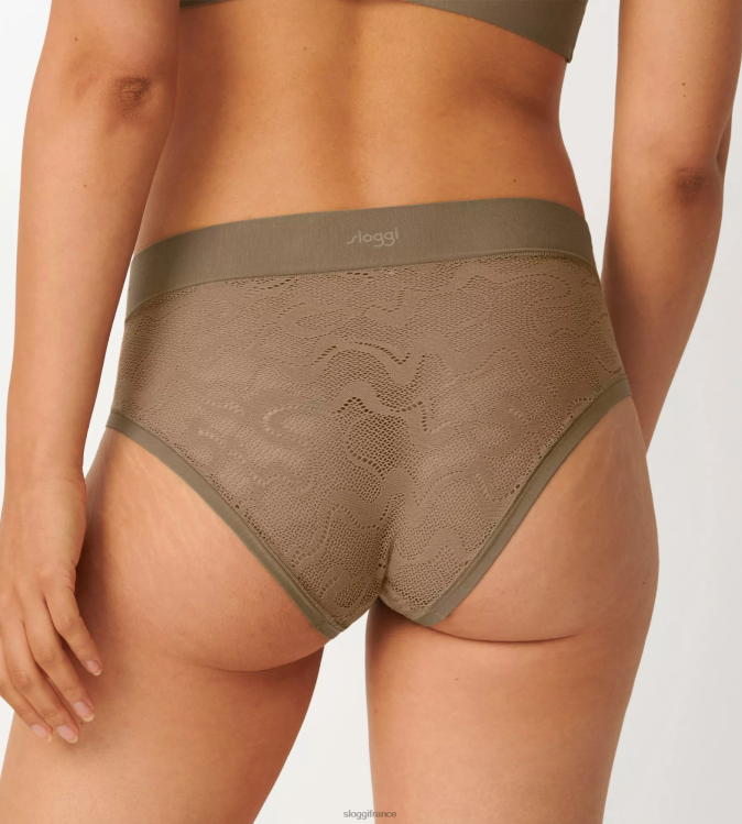 gris plomb sloggi femmes culotte mi-longue en dentelle go allround 46J8N578