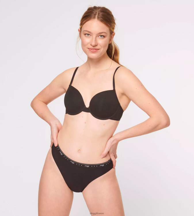 noir sloggi femmes 24h/24 et 7j/7 100 culottes tai 46J8N247