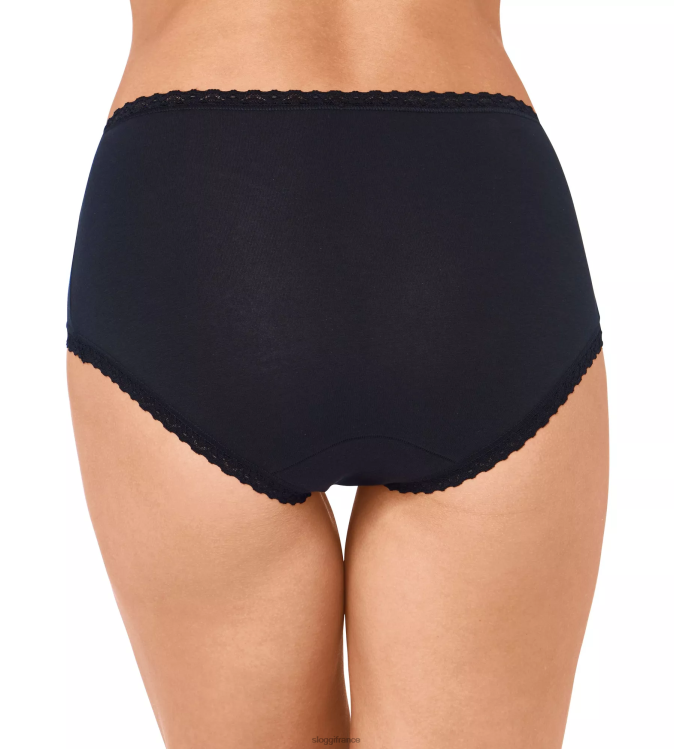 noir sloggi femmes Culotte midi en dentelle de coton 24h/24 et 7j/7 46J8N486