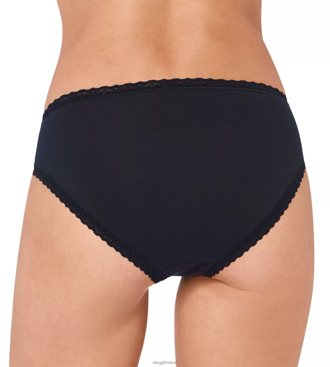 noir sloggi femmes Culotte tai en dentelle de coton 24h/24 et 7j/7 46J8N373