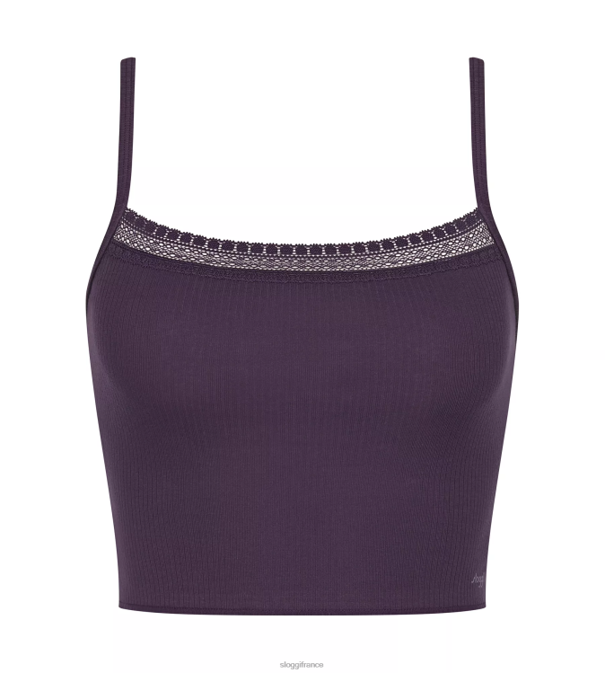 myrtille sloggi femmes aller haut côtelé à bretelles spaghetti 46J8N133