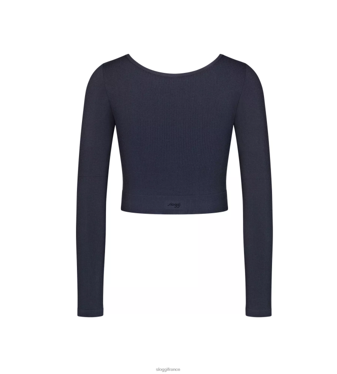 noir sloggi femmes haut à manches longues à l\'aloès jamais infusé 46J8N348