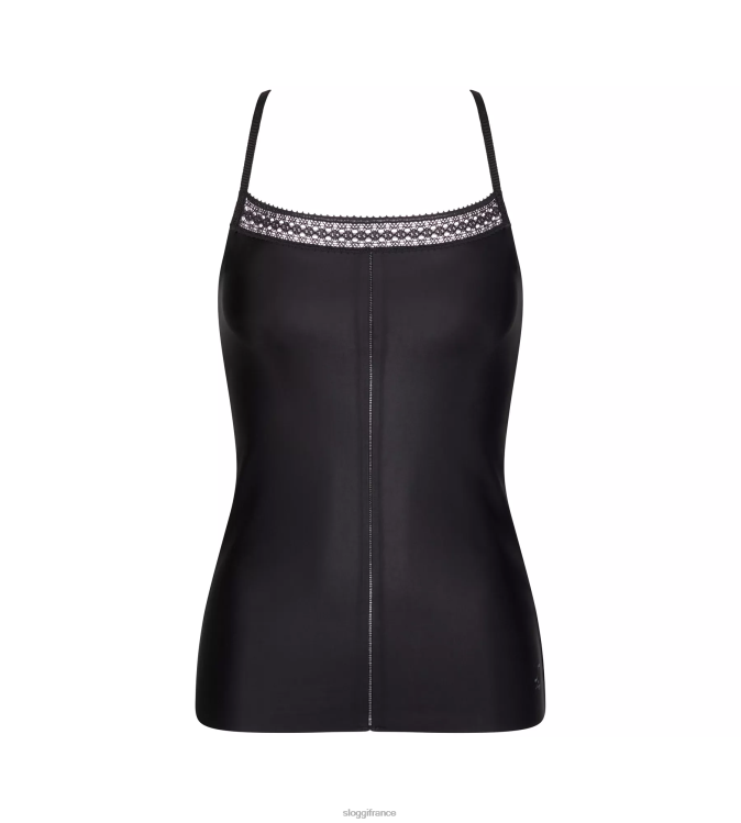 noir sloggi femmes haut subtil à bretelles spaghetti 46J8N660