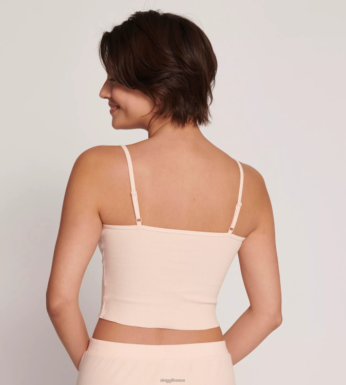 orange en poudre sloggi femmes aller haut côtelé à bretelles spaghetti 46J8N178