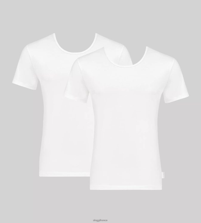 blanc sloggi Hommes Tee-shirt 24h/24 et 7j/7 46J8N753