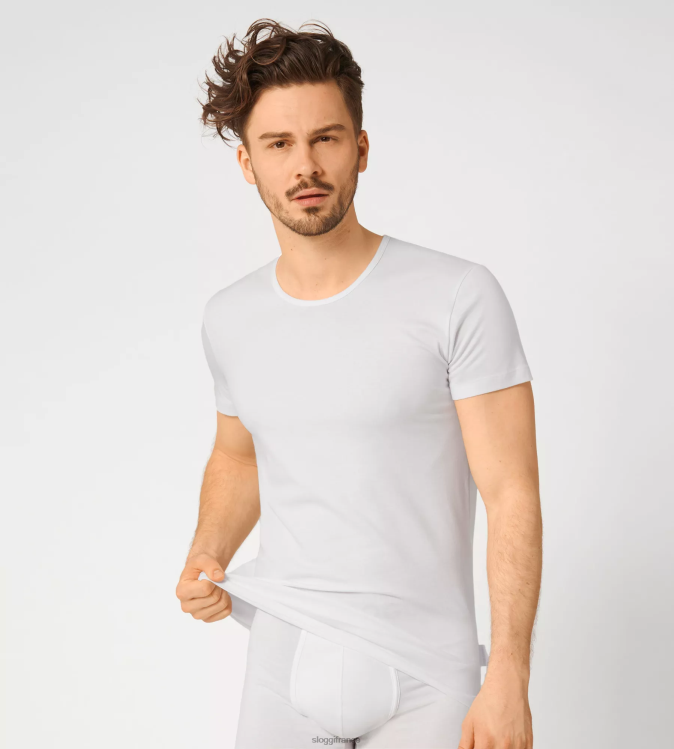 blanc sloggi Hommes Tee-shirt 24h/24 et 7j/7 46J8N753